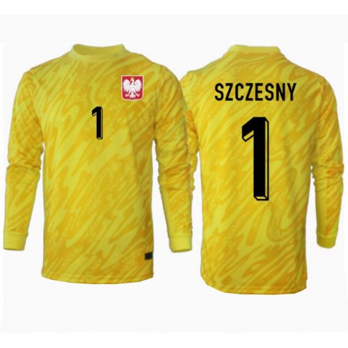 Stroje piłkarskie Polska Wojciech Szczesny #1 Bramkarskie Koszulka Podstawowej ME 2024 Długi Rękaw